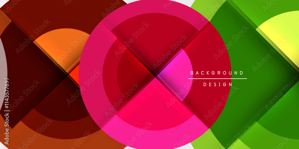 Obraz premium Circle and semi circle geometric background. Vector Illustration For Wallpaper, Banner, Background, Card, Book Illustration, landing page