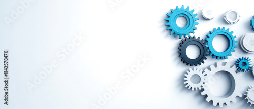 Wallpaper Mural A collection of colorful gears arranged on a light background, symbolizing machinery, engineering, or teamwork in a modern design. Torontodigital.ca