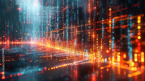 Wallpaper Mural Abstract city lights and neon glow, reflecting on a dark surface. AI generative. . Torontodigital.ca