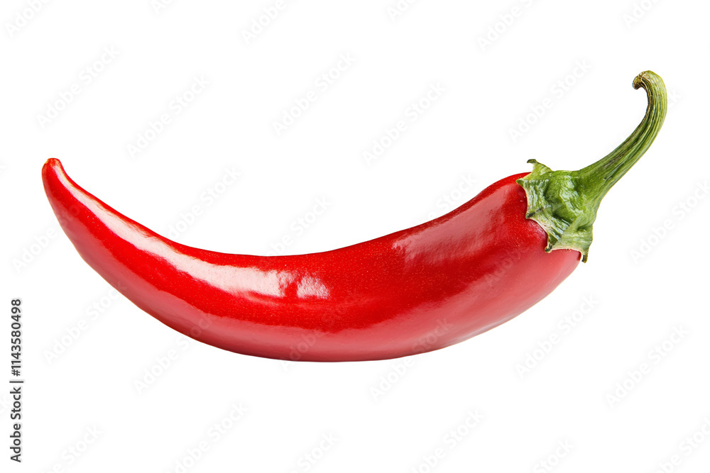 A red pepper is shown with its stem and the top of the pepper is cut off A red pepper is shown with its stem and the top of the pepper is cut off