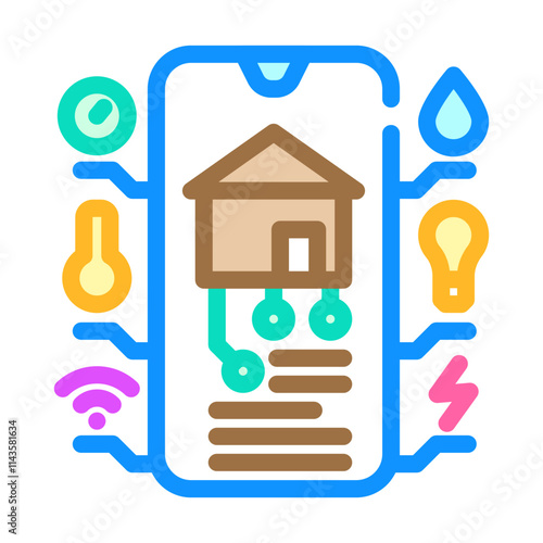 smart home automation industry 4 color icon vector. smart home automation industry 4 sign. isolated symbol illustration
