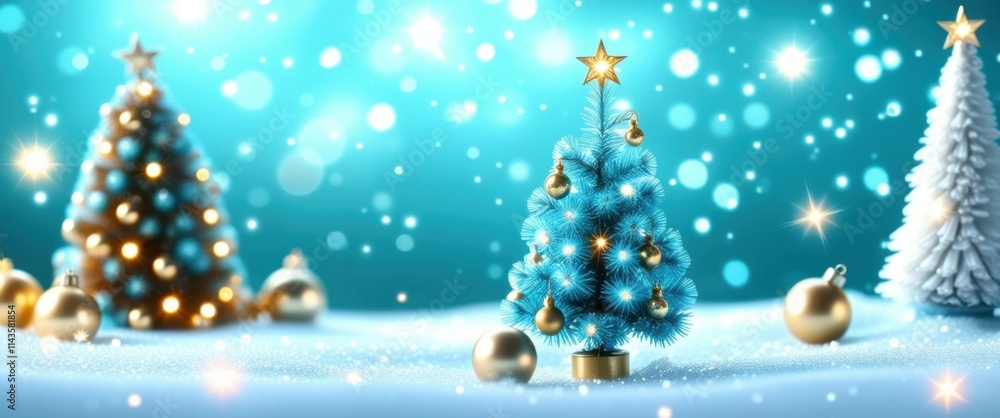 Christmas tree ornament, glowing lights, winter scene, snowy background, blue tones, magical atmosphere, sparkles, baubles, festive decor, miniature, bokeh effect, shallow depth of field, holiday mood Christmas tree ornament, glowing lights, winter scene, snowy background, blue tones, magical atmosphere, sparkles, baubles, festive decor, miniature, bokeh effect, shallow depth of field, holiday mood