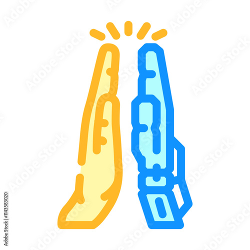 human robot interaction industry 4 color icon vector. human robot interaction industry 4 sign. isolated symbol illustration