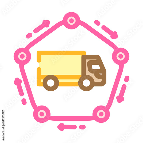 advanced supply chain industry 4 color icon vector. advanced supply chain industry 4 sign. isolated symbol illustration