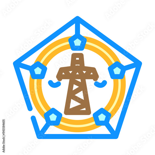smart grid industry 4 color icon vector. smart grid industry 4 sign. isolated symbol illustration