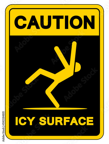 Caution Icy Surface Symbol Sign,Vector Illustration, Isolate On White Background Label. EPS10