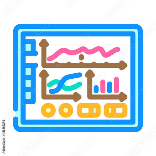 predictive maintenance dashboard industry 4 color icon vector. predictive maintenance dashboard industry 4 sign. isolated symbol illustration