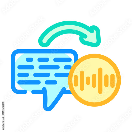 text to speech wave natural language processing nlp color icon vector. text to speech wave natural language processing nlp sign. isolated symbol illustration