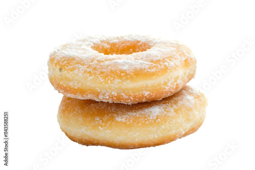 Fresh donuts isolated on transparent background, cut out, PNG