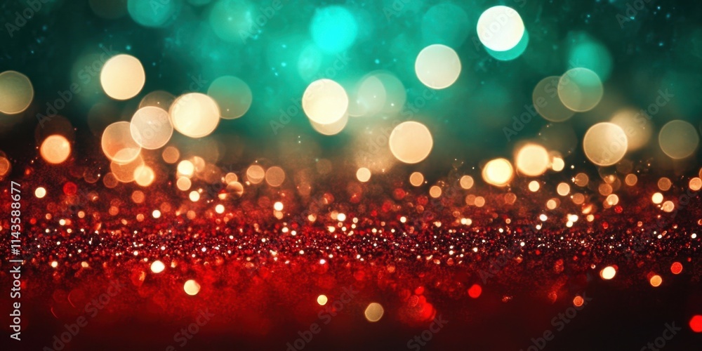 The warm hues of red and green illuminate the scene, enhancing the festive spirit. The warm hues of red and green illuminate the scene, enhancing the festive spirit.