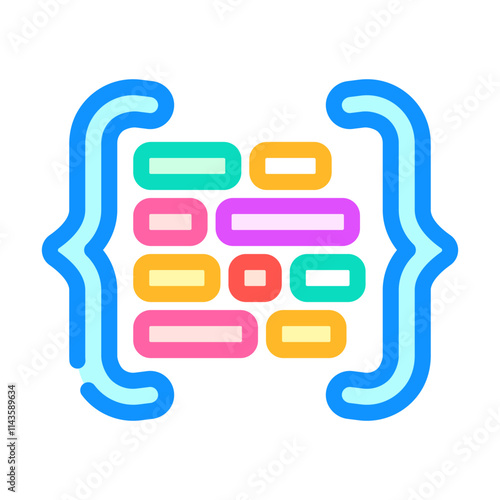 code brackets with letters nlp color icon vector. code brackets with letters nlp sign. isolated symbol illustration
