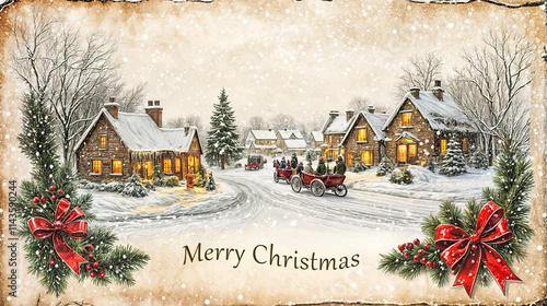 クリスマスカード(横) Christmas card  Generative AI