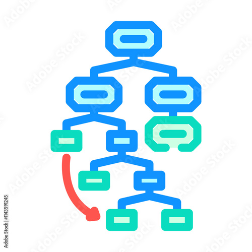 syntax tree natural language processing nlp color icon vector. syntax tree natural language processing nlp sign. isolated symbol illustration