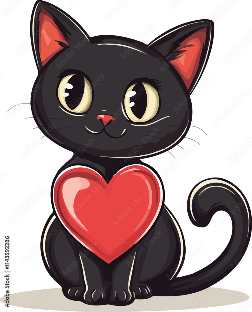 Obraz premium Cute cat cartoon vector on white