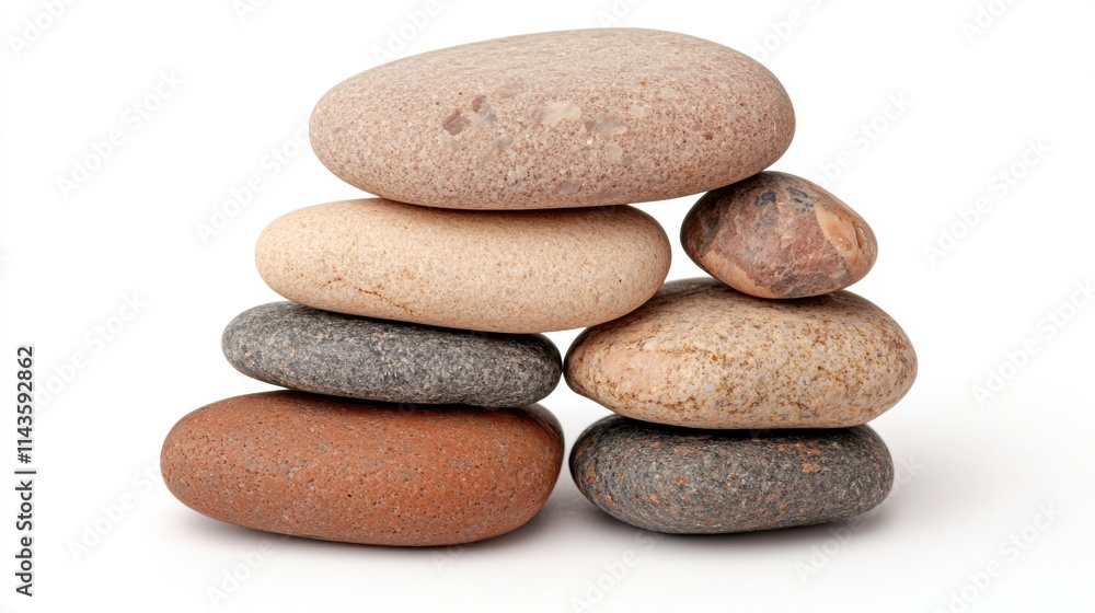 Smooth River Stones Stacked in Natural Arrangement Smooth River Stones Stacked in Natural Arrangement