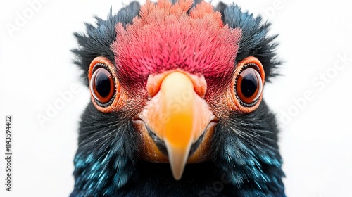 Close Up Portrait Of A Red Necked Bird photo