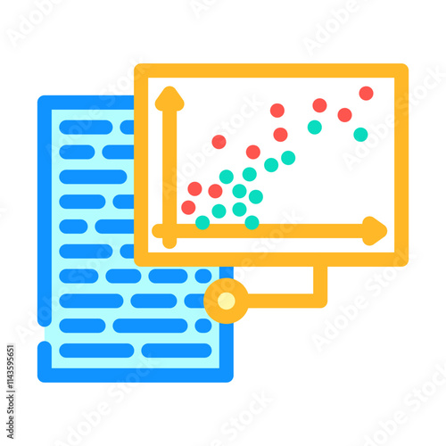 text analysis graph natural language processing nlp color icon vector. text analysis graph natural language processing nlp sign. isolated symbol illustration