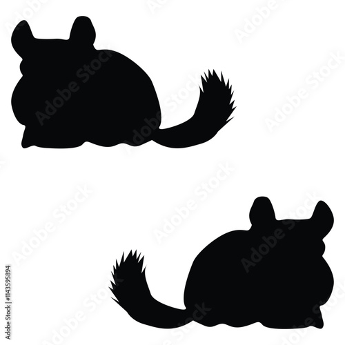 Chinchilla Silhouette, Chinchilla Vector Silhouette, Chinchilla cartoon Silhouette, Chinchilla illustration, Chinchilla icon Silhouette, Chinchilla Silhouette illustration