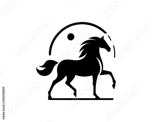 Horse logo design icon symbol vector illustration. Horse silhouette logo. Animal logo.
