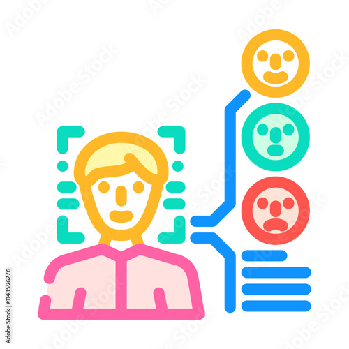 sentiment analysis face nlp color icon vector. sentiment analysis face nlp sign. isolated symbol illustration