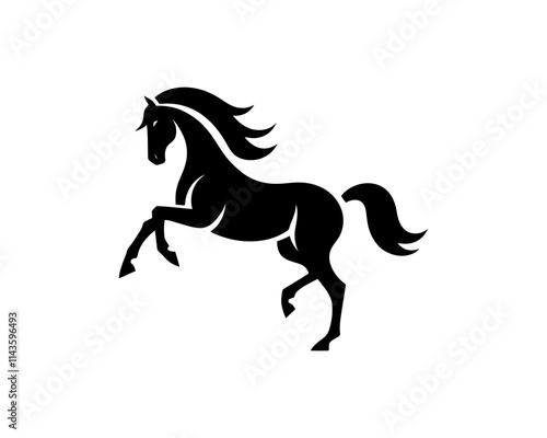 Horse logo design icon symbol vector illustration. Horse silhouette logo. Animal logo.