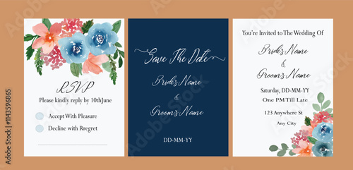 blue rose, hydrange and peony