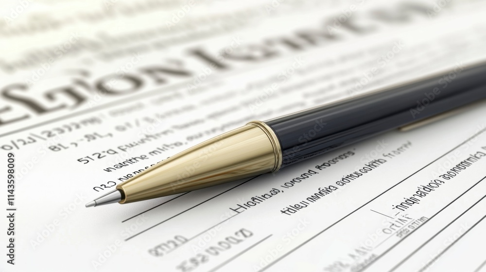 Loan Application Form with Gold Pen - Signing Documents Loan Application Form with Gold Pen - Signing Documents