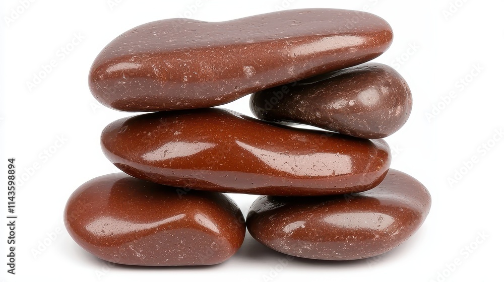 Smooth Brown Stones Stacked on Each Other for Decorative Purposes Smooth Brown Stones Stacked on Each Other for Decorative Purposes