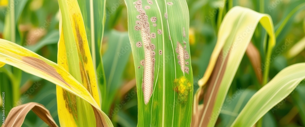 Corn field close-up, yellow and green corn leaves, corn tassel detail, sunlit agricultural crop, vibrant farm vegetation, macro photography, shallow depth of field, golden hour lighting, lush cornfiel Corn field close-up, yellow and green corn leaves, corn tassel detail, sunlit agricultural crop, vibrant farm vegetation, macro photography, shallow depth of field, golden hour lighting, lush cornfiel