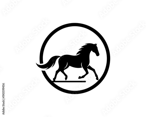 Horse logo design icon symbol vector illustration. Horse silhouette logo. Animal logo.