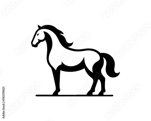 Horse logo design icon symbol vector illustration. Horse silhouette logo. Animal logo.