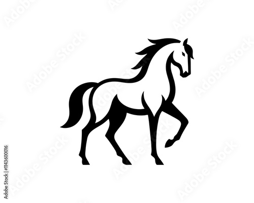 Horse logo design icon symbol vector illustration. Horse silhouette logo. Animal logo.