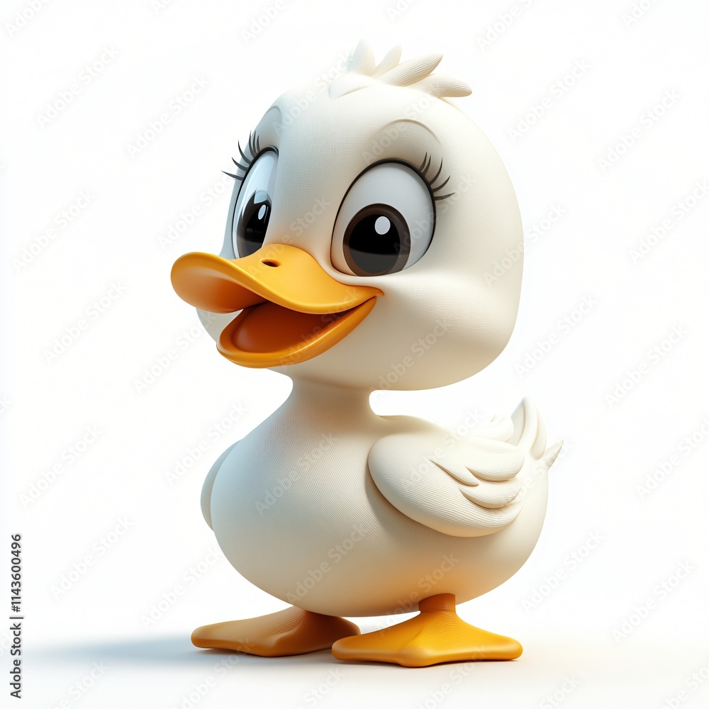 Cute Baby Duckling Character 3D Illustration Cute Baby Duckling Character 3D Illustration