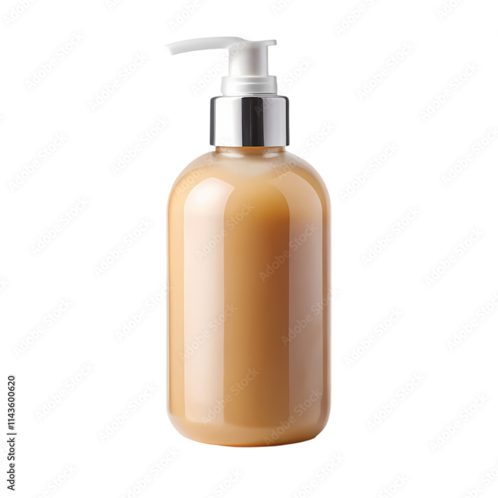 High-Quality, Realistic Rendering of a Light Beige Plastic Dispenser Bottle High-Quality, Realistic Rendering of a Light Beige Plastic Dispenser Bottle