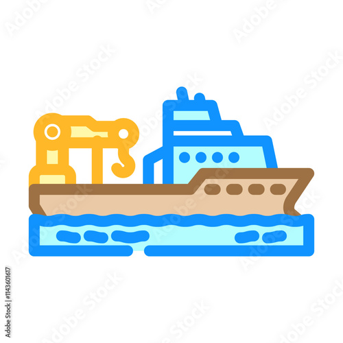 marine research vessel world ocean color icon vector. marine research vessel world ocean sign. isolated symbol illustration