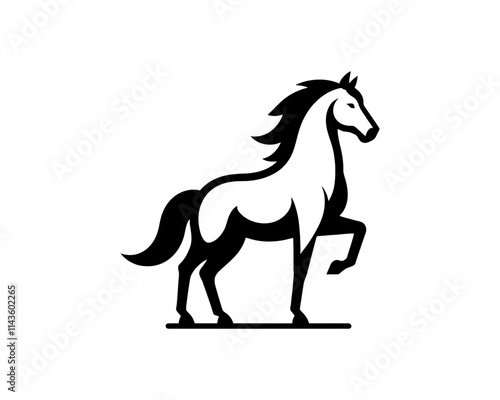 Horse logo design icon symbol vector illustration. Horse silhouette logo. Animal logo.