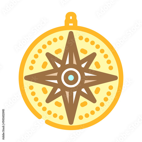 nautical compass world ocean color icon vector. nautical compass world ocean sign. isolated symbol illustration