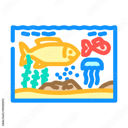 marine life world ocean color icon vector. marine life world ocean sign. isolated symbol illustration
