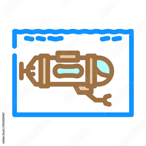 submersible world ocean color icon vector. submersible world ocean sign. isolated symbol illustration