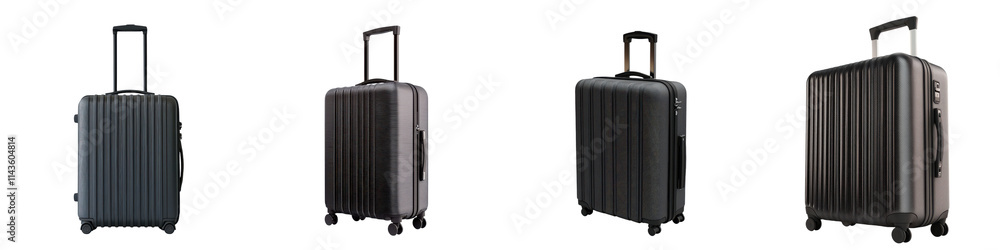 A and modern black suitcase that offers a secure and convenient way to transport your belongings during travel whether for business or leisure  Its durable