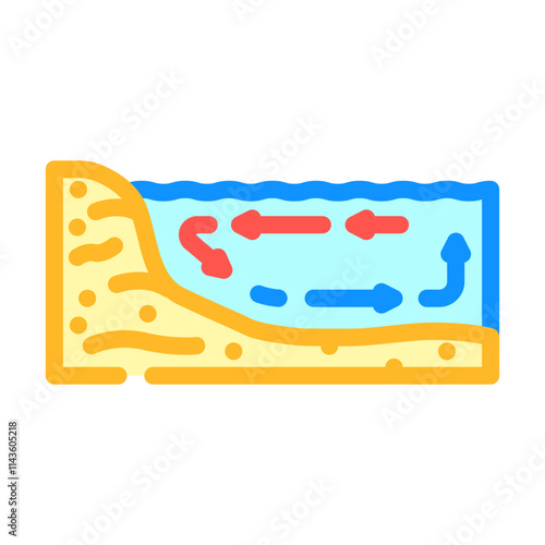 ocean current diagra world ocean color icon vector. ocean current diagra world ocean sign. isolated symbol illustration