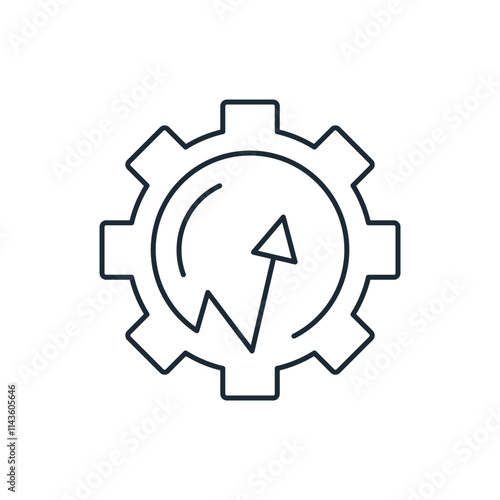 Priority development technology. Use potential. Vector linear icon isolated on white background.
