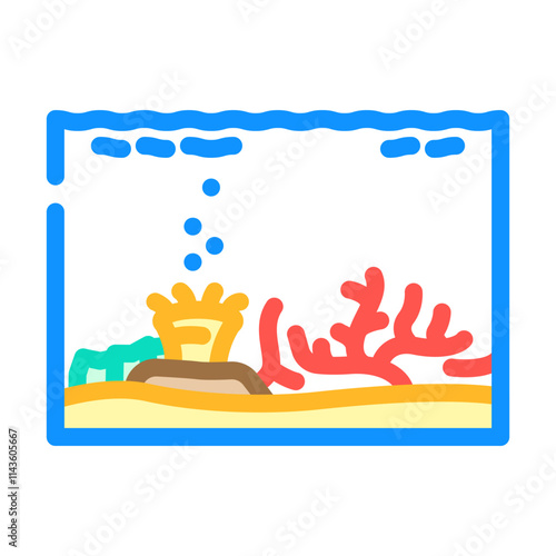 coral reef world ocean color icon vector. coral reef world ocean sign. isolated symbol illustration