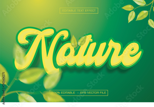 Nature Text Effect, Editable leaf Text Style photo