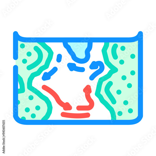 map of ocean currents world ocean color icon vector. map of ocean currents world ocean sign. isolated symbol illustration