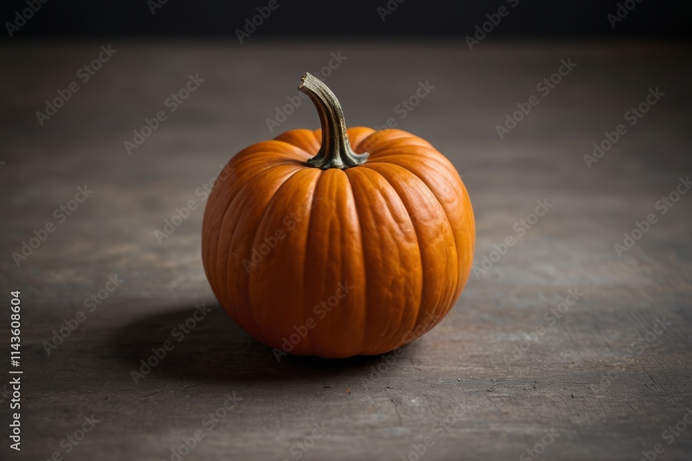 there is a small orange pumpkin sitting on a table there is a small orange pumpkin sitting on a table