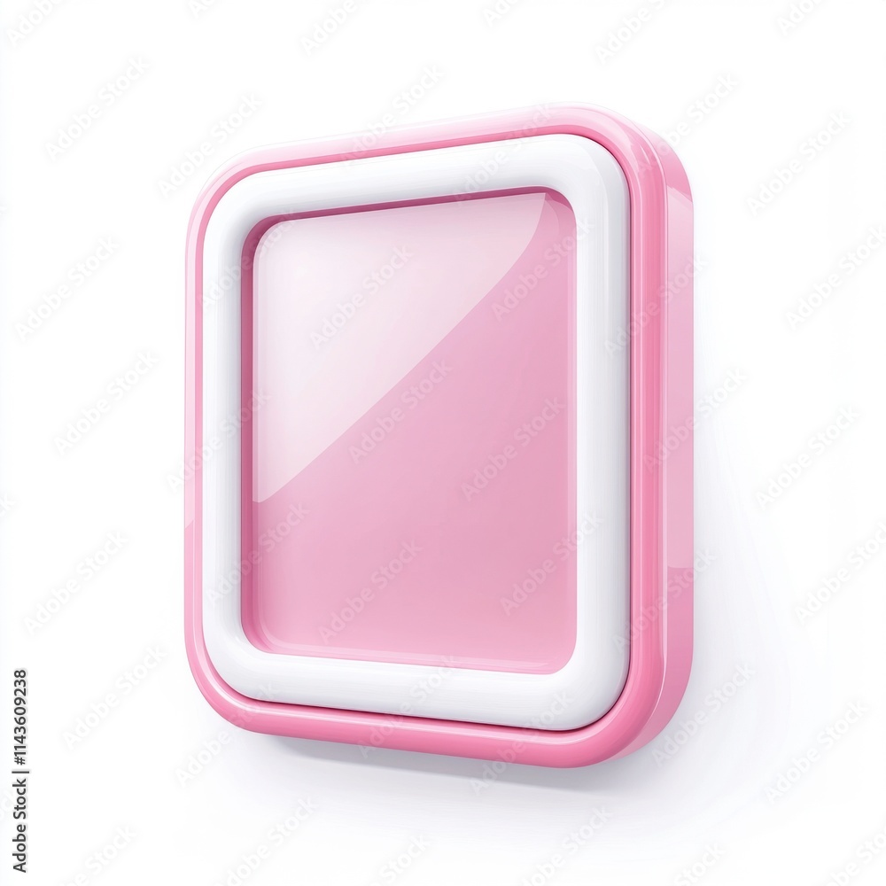 Pink Square App Icon with White Frame Mockup - Clean Design Pink Square App Icon with White Frame Mockup - Clean Design