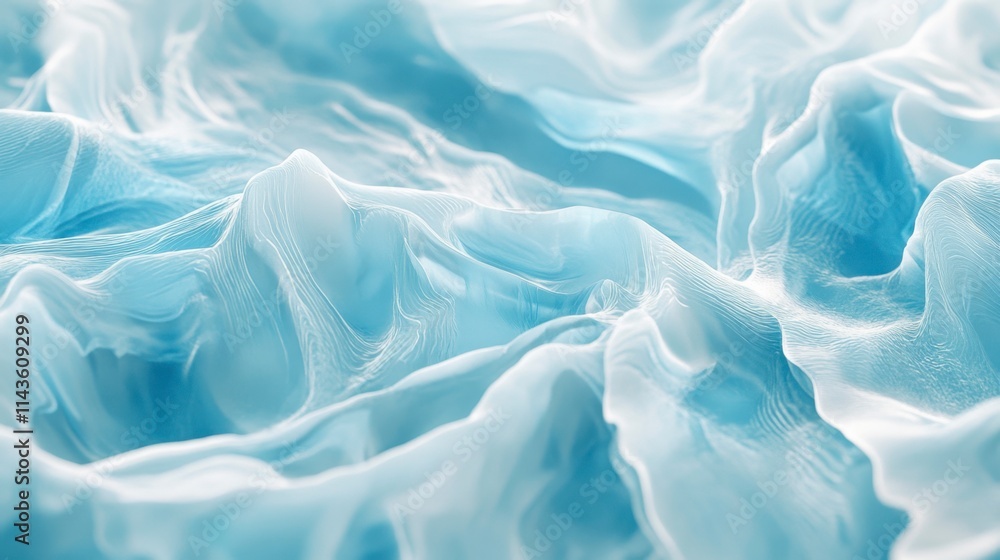 Obraz premium Abstract Blue Rippling Fabric Texture - Serene Flowing Drape