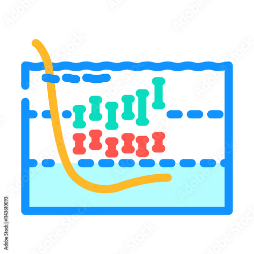ocean acidification chart world ocean color icon vector. ocean acidification chart world ocean sign. isolated symbol illustration