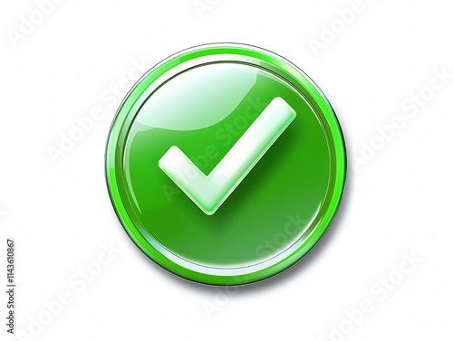 Free Download A vibrant green check mark symbol on a circular button, representing confirmation, approval, or completion on  - GFXLoad